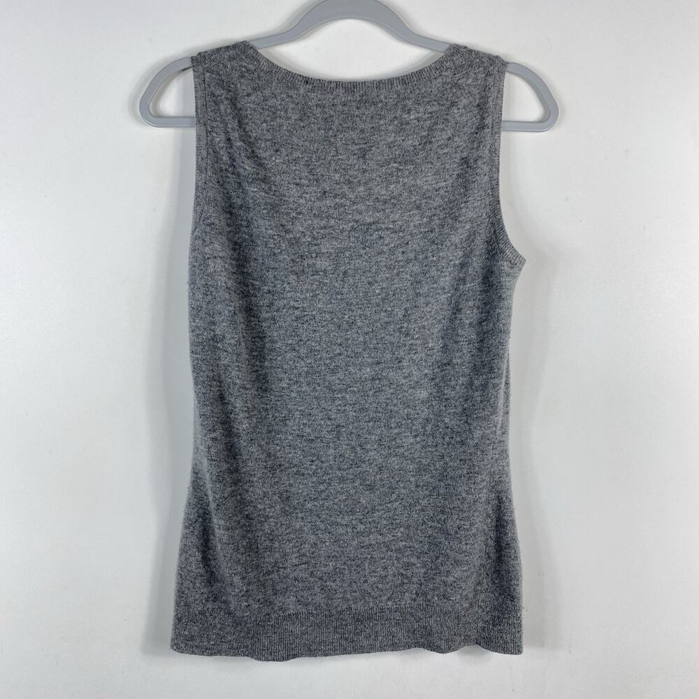 Lafayette 148 Sweater Tank Top Small Gray Extrafine Wool Cashmere Sleeveless - Picture 2 of 5